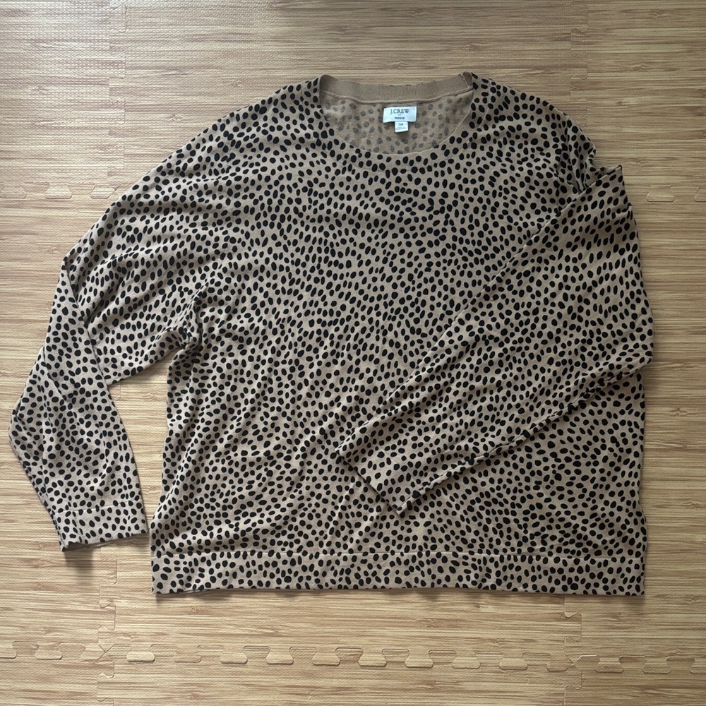 J. Crew Factory Leopard Print Teddie Sweater 3X